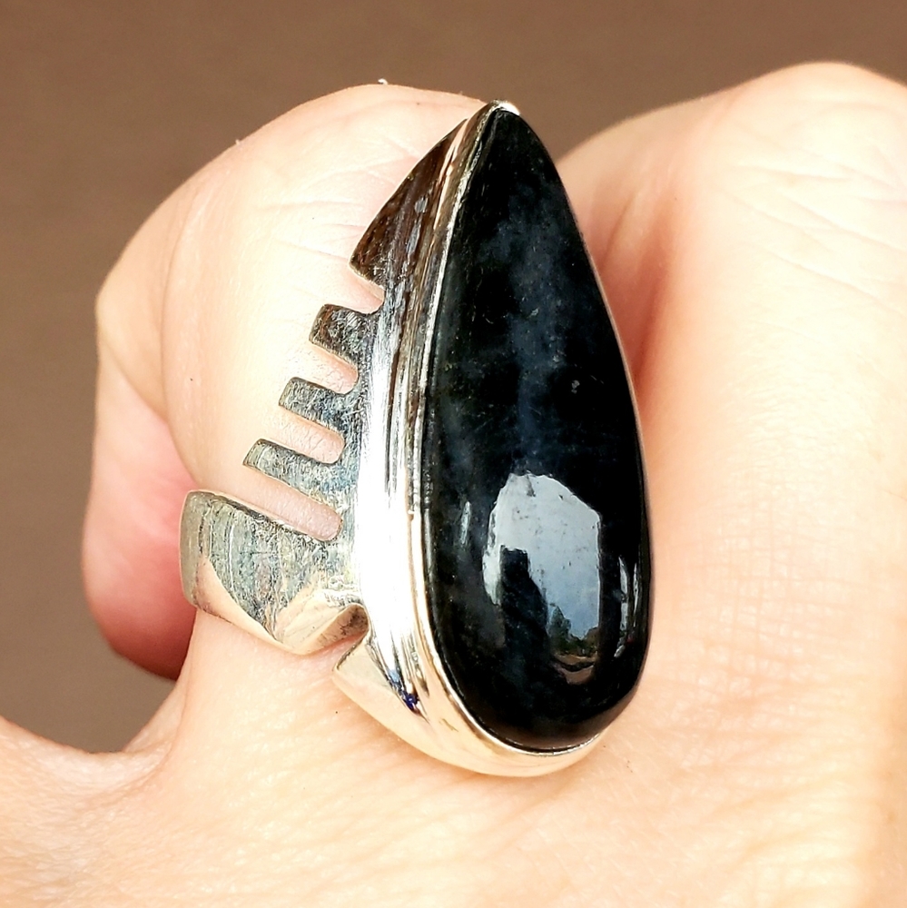 New Men's Iolite Sunstone Silver Statement Ring. - Picture 1 of 16